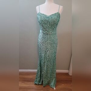 Sparkling Green Sequin Gown